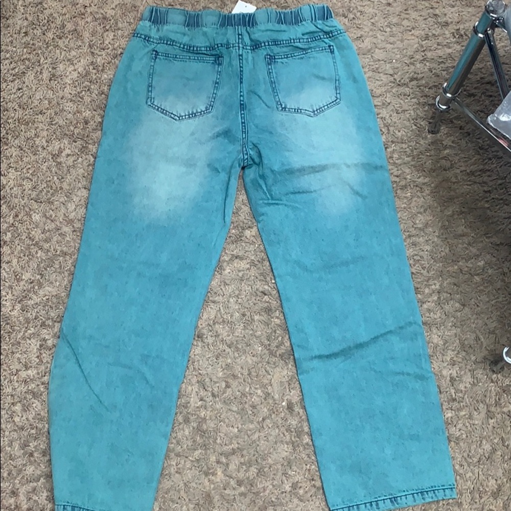 Teal baggy boyfriend jeans - Picture 2 of 2